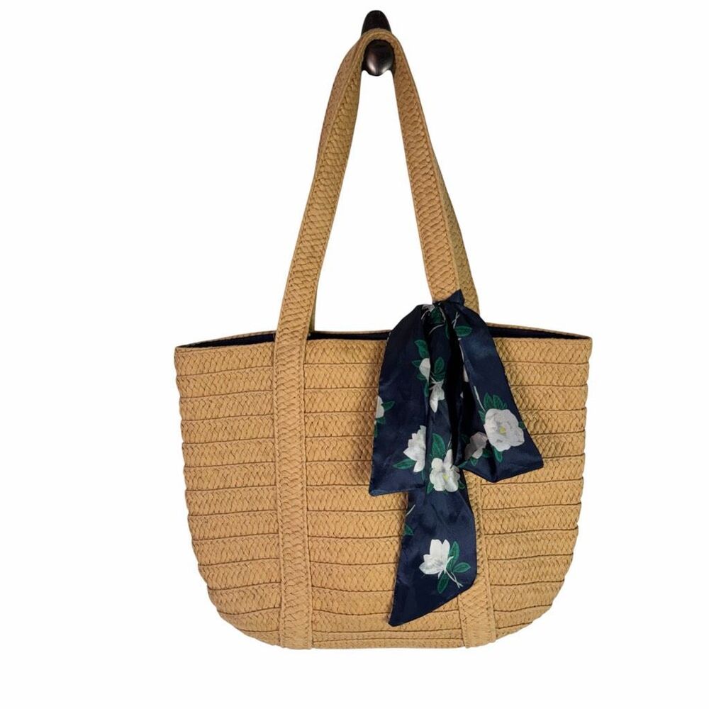 Draper James Straw Handbag with Scarf